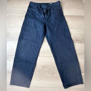 Zara Womens Highwaist Deep Indigo Straight Jeans